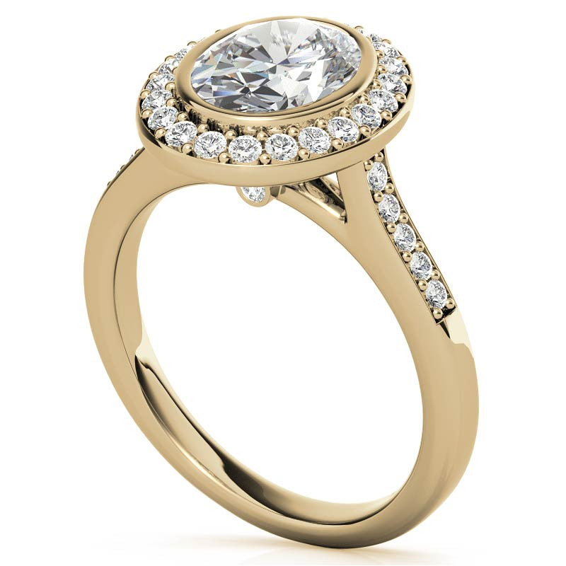 Oval Legacy Halo Moissanite Engagement Ring