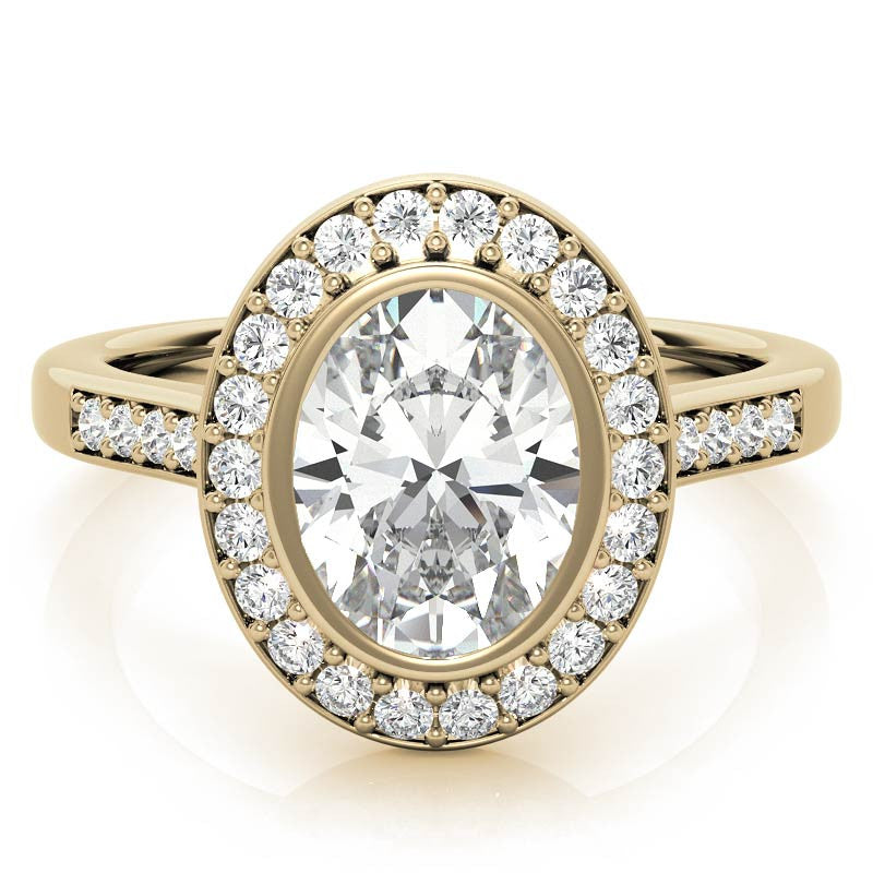 Oval Legacy Halo Moissanite Engagement Ring