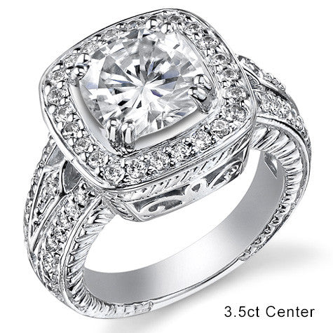 Cushion Halo Moissanite Engagement Ring