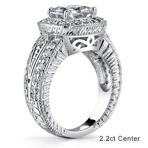 Cushion Halo Moissanite Engagement Ring