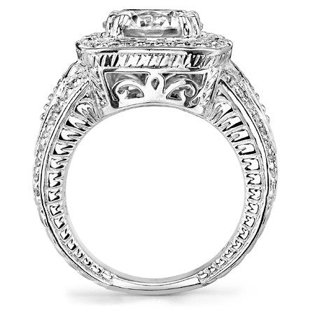 Cushion Halo Moissanite Engagement Ring