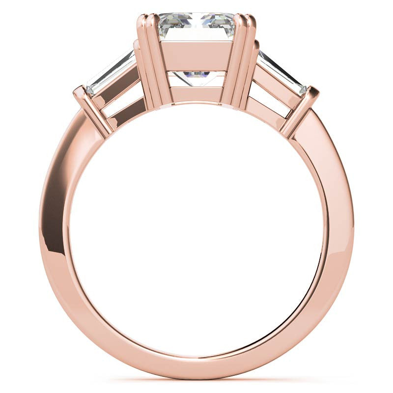 Radiant/Emerald & Baguette Moissanite Engagement Ring