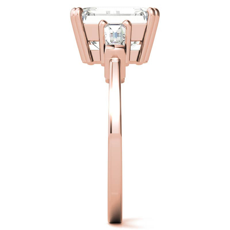 Radiant/Emerald & Baguette Moissanite Engagement Ring
