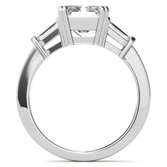 Radiant/Emerald & Baguette Moissanite Engagement Ring