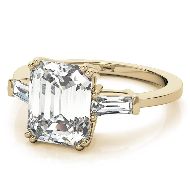Radiant/Emerald & Baguette Moissanite Engagement Ring