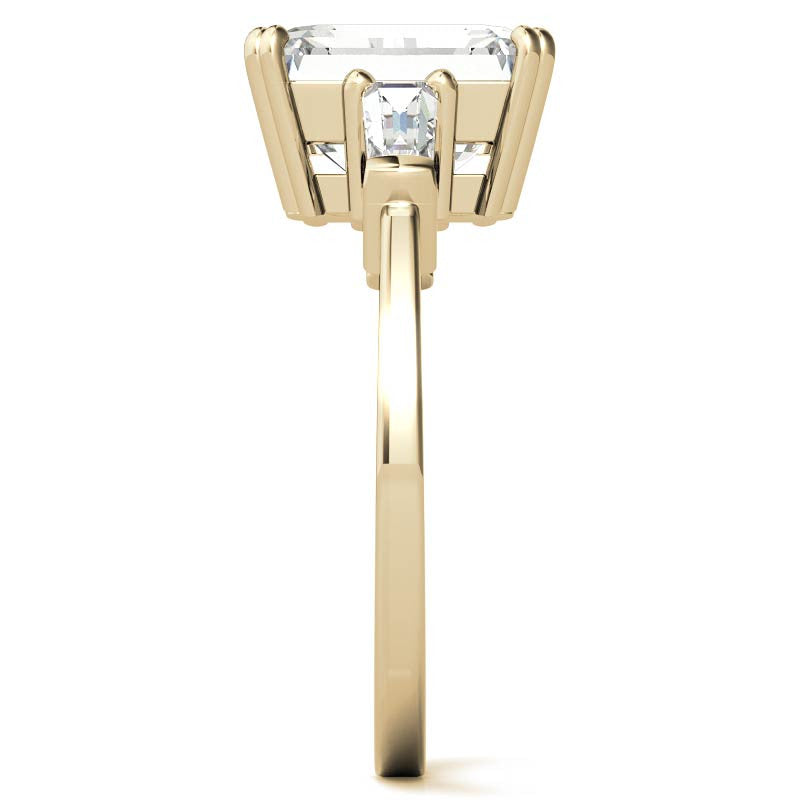 Radiant/Emerald & Baguette Moissanite Engagement Ring