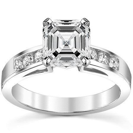 Round Brilliant Moissanite Channel Engagement Ring (0.36ct)