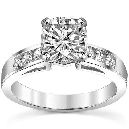 Round Brilliant Moissanite Channel Engagement Ring (0.36ct)
