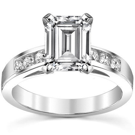 Round Brilliant Moissanite Channel Engagement Ring (0.36ct)
