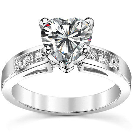 Round Brilliant Moissanite Channel Engagement Ring (0.36ct)