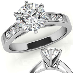 Round Brilliant Moissanite Channel Engagement Ring (0.36ct)