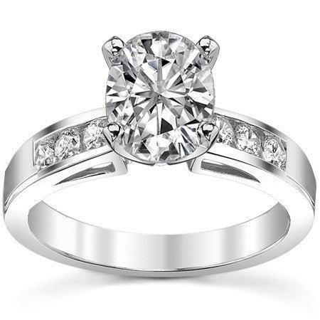 Round Brilliant Moissanite Channel Engagement Ring (0.36ct)