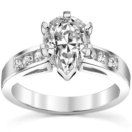 Round Brilliant Moissanite Channel Engagement Ring (0.36ct)