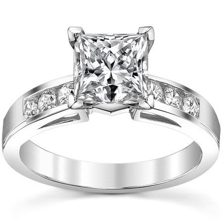 Round Brilliant Moissanite Channel Engagement Ring (0.36ct)