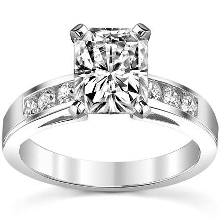 Round Brilliant Moissanite Channel Engagement Ring (0.36ct)