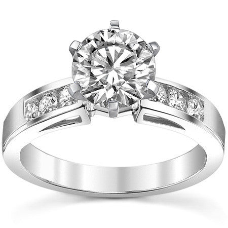 Round Brilliant Moissanite Channel Engagement Ring (0.36ct)
