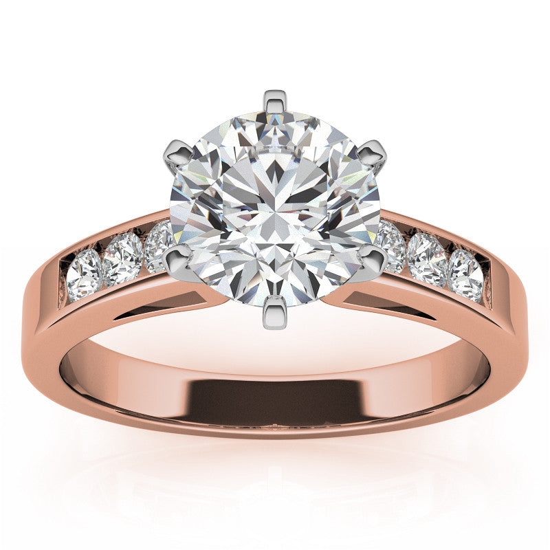 Round Brilliant Moissanite Channel Engagement Ring (0.36ct)