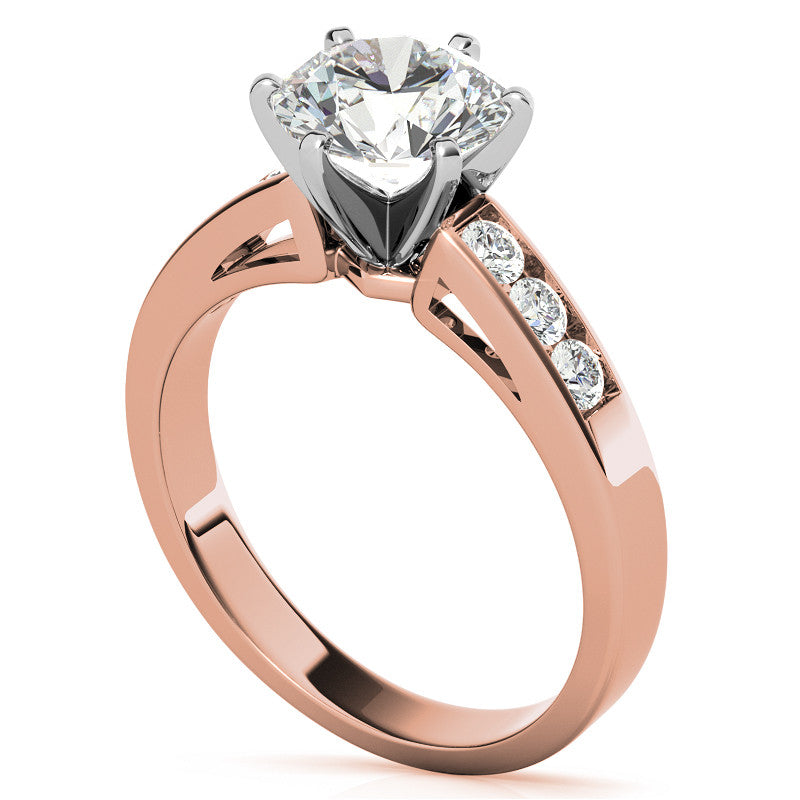 Round Brilliant Moissanite Channel Engagement Ring (0.36ct)