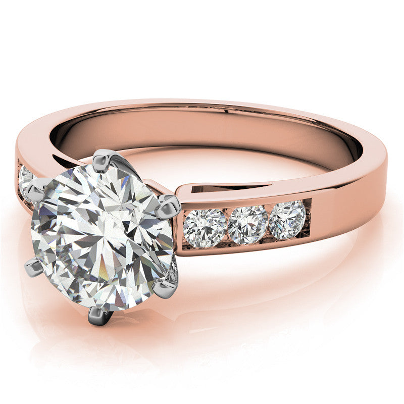 Round Brilliant Moissanite Channel Engagement Ring (0.36ct)