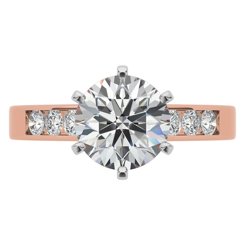 Round Brilliant Moissanite Channel Engagement Ring (0.36ct)