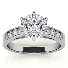 Round Brilliant Moissanite Channel Engagement Ring (0.36ct)