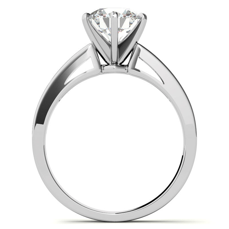Round Brilliant Moissanite Channel Engagement Ring (0.36ct)