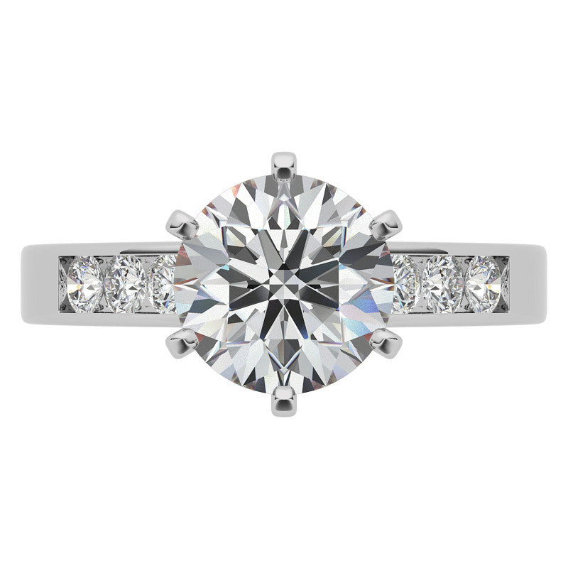 Round Brilliant Moissanite Channel Engagement Ring (0.36ct)
