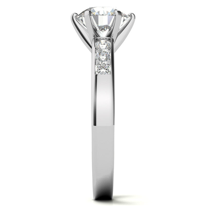 Round Brilliant Moissanite Channel Engagement Ring (0.36ct)