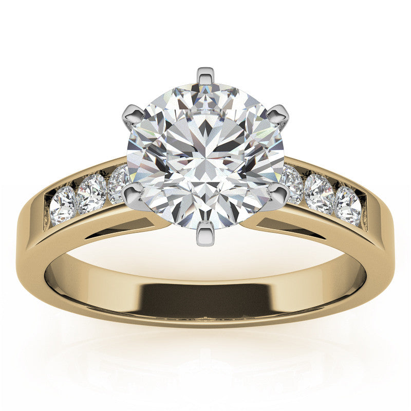 Round Brilliant Moissanite Channel Engagement Ring (0.36ct)