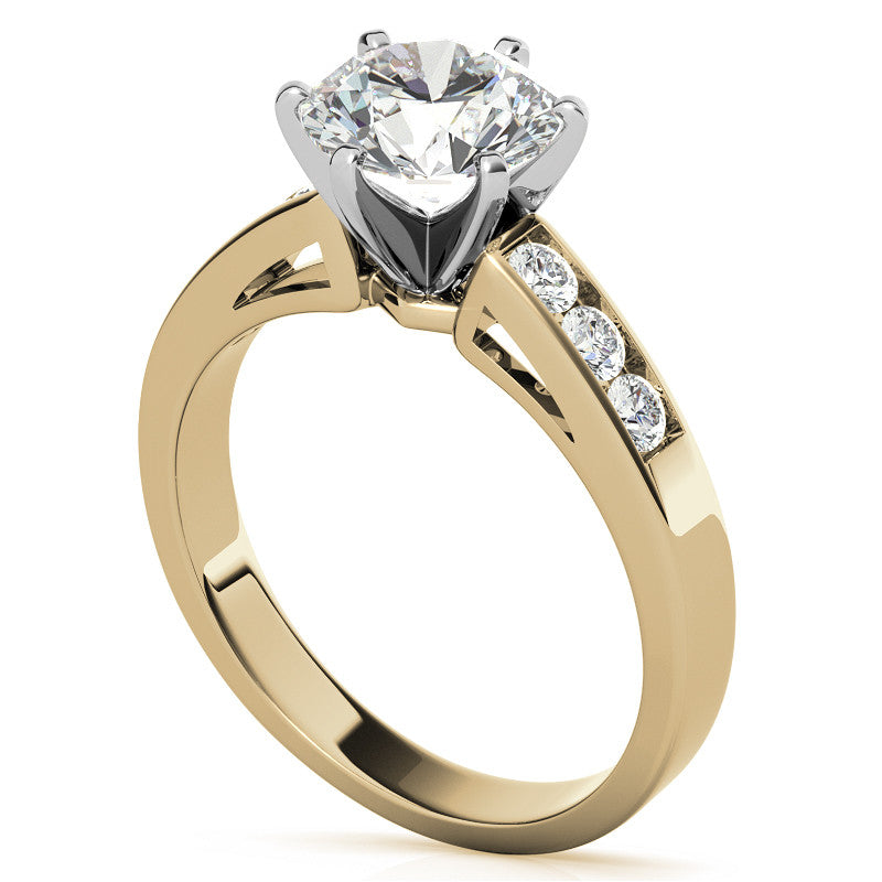 Round Brilliant Moissanite Channel Engagement Ring (0.36ct)