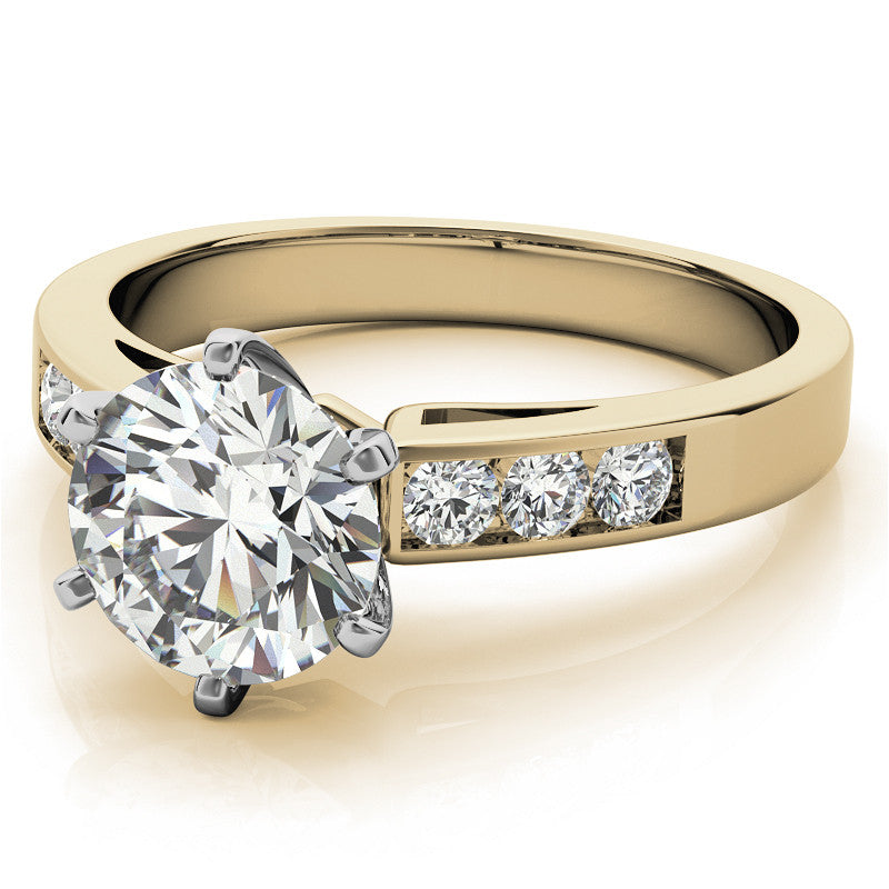 Round Brilliant Moissanite Channel Engagement Ring (0.36ct)