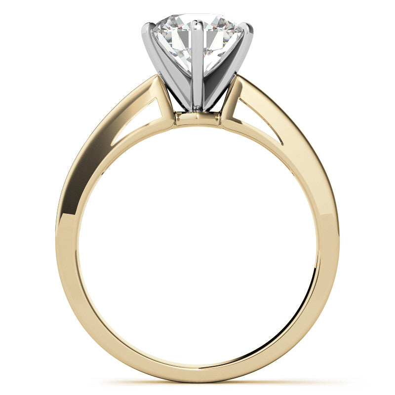 Round Brilliant Moissanite Channel Engagement Ring (0.36ct)