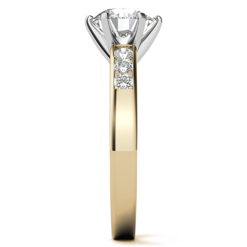 Round Brilliant Moissanite Channel Engagement Ring (0.36ct)