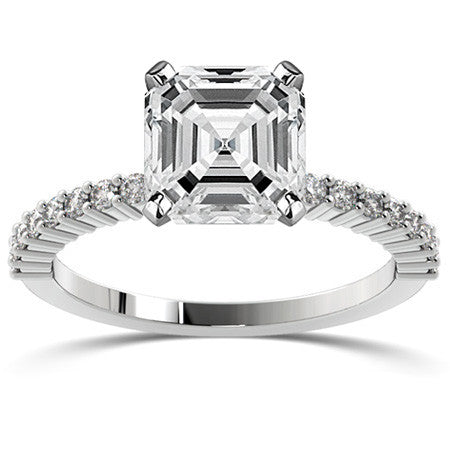 Round Brilliant Moissanite Shared-Prong Semi-Eternity Ring (0.27ct)
