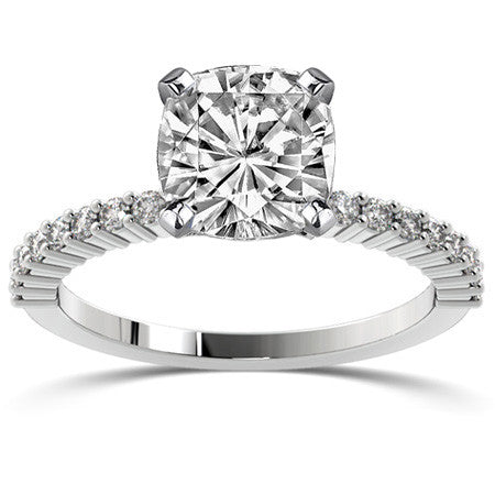 Round Brilliant Moissanite Shared-Prong Semi-Eternity Ring (0.27ct)