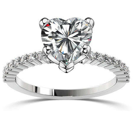 Round Brilliant Moissanite Shared-Prong Semi-Eternity Ring (0.27ct)