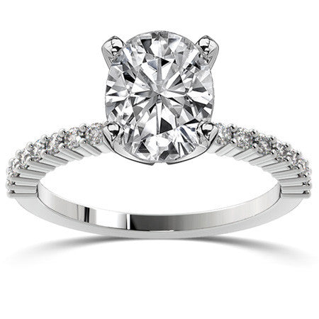 Round Brilliant Moissanite Shared-Prong Semi-Eternity Ring (0.27ct)