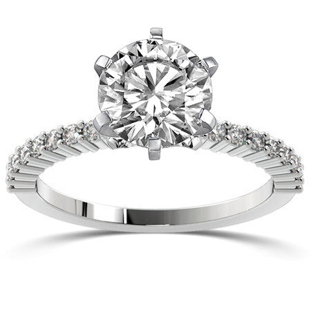 Round Brilliant Moissanite Shared-Prong Semi-Eternity Ring (0.27ct)