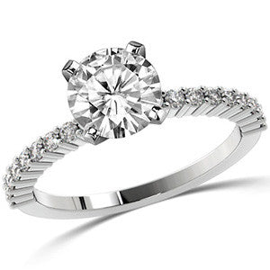 Round Brilliant Moissanite Shared-Prong Semi-Eternity Ring (0.27ct)