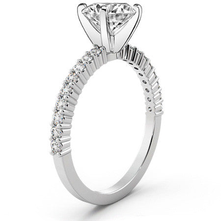 Round Brilliant Moissanite Shared-Prong Semi-Eternity Ring (0.27ct)