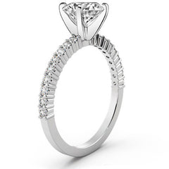 Round Brilliant Moissanite Shared-Prong Semi-Eternity Ring (0.27ct)