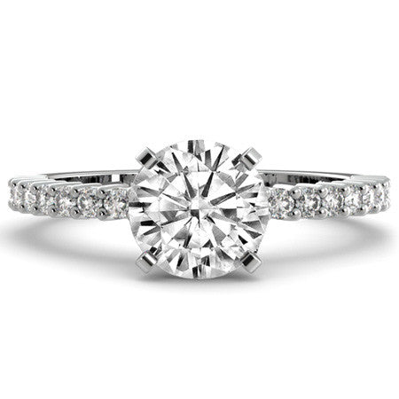 Round Brilliant Moissanite Shared-Prong Semi-Eternity Ring (0.27ct)