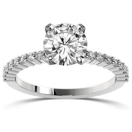 Round Brilliant Moissanite Shared-Prong Semi-Eternity Ring (0.27ct)