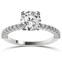 Round Brilliant Moissanite Shared-Prong Semi-Eternity Ring (0.27ct)