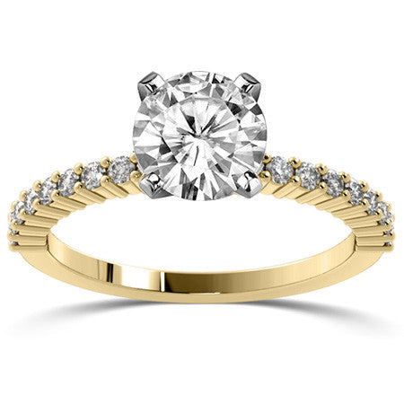 Round Brilliant Moissanite Shared-Prong Semi-Eternity Ring (0.27ct)