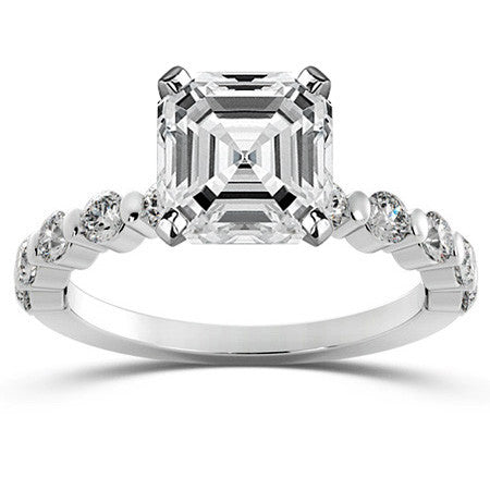 Round Brilliant Moissanite Bar-Set Engagement Ring (0.60ct)