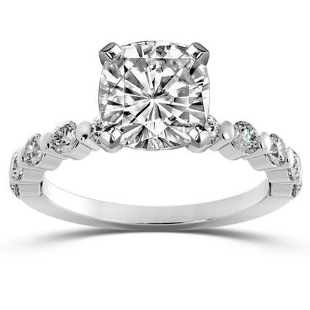 Round Brilliant Moissanite Bar-Set Engagement Ring (0.60ct)