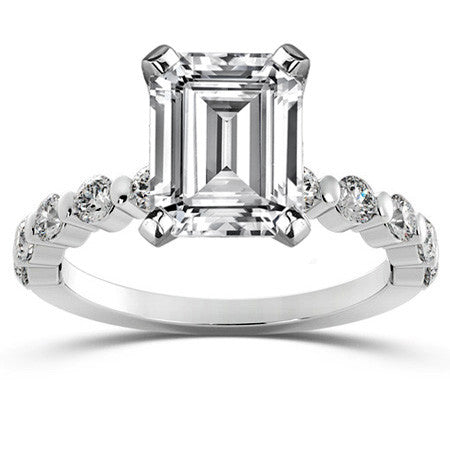 Round Brilliant Moissanite Bar-Set Engagement Ring (0.60ct)