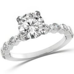 Round Brilliant Moissanite Bar-Set Engagement Ring (0.60ct)