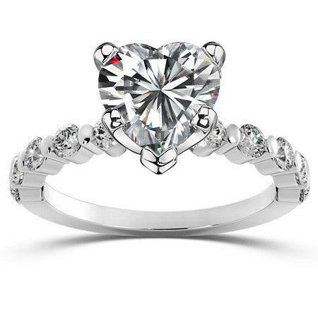 Round Brilliant Moissanite Bar-Set Engagement Ring (0.60ct)